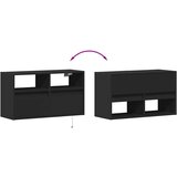  Zidni TV ormarić s LED svjetlima crni 80 x 31 x 45 cm | shoptok.hr