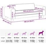  Krevet za pse s produžetkom smeđi 100 x 50 x 30 cm umjetna koža | shoptok.hr