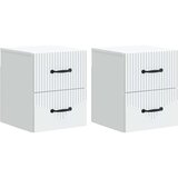  Stenski nočni omarici s predalom 2 pcs Bela 34,5 x 33 x 40 cm, (5000209711) | Shoptok.si