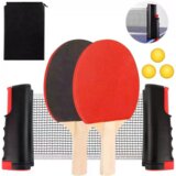  Ping Pong Table Tennis Set Net Rackets Balls 6pcs Cene