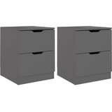 Furnova Nočna omarica 2 kosa siva 40x40x50 cm inženirski les, (21927239) | Shoptok.si