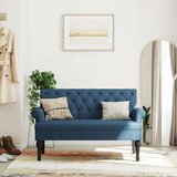  Klop z naslonom modra 120x62x75,5 cm blago Cene