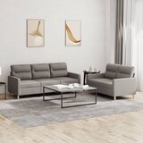  2-dijelni set sofa s jastucima smeđesivi od tkanine | shoptok.hr