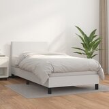  s oprugama i madracem bijeli 80 x 200 cm od umjetne kože | shoptok.hr