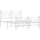 Metalni okvir kreveta uzglavlje i podnožje bijeli 140x200 cm | shoptok.hr