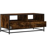 vidaXL Klubska mizica dimljen hrast 100x50x45 cm inžen. les in kovina | Shoptok.si