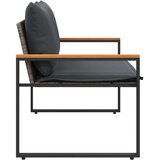  Klupa s jastukom Siva i tamno siva 115 x 65 x 72 cm Ratan | shoptok.hr