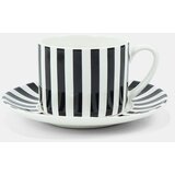 Sinsay Keramička šalica i tanjurić s prugama | shoptok.hr