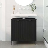 vidaXL Kupaonski ormarić za sudoper s vratima Crna 60.5 x 33.5 x 61 cm | shoptok.hr