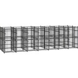vidaXL zunanji pasji boks jeklo 12,9 m² | Shoptok.si