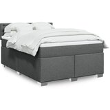 vidaXL Box spring postelja z vzmetnico temno siva 140x200 cm blago Cene
