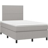  Box spring postelja z vzmetnico svetlo siva 120x200 cm blago, (20789747) | Shoptok.si