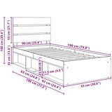  Okvir za krevet Crna 90 x 190 cm Čvrsto borovo drvo | shoptok.hr