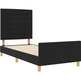  Krevetna konstrukcija s uzglavljem Crna 90 x 190 cm tkanina | shoptok.hr
