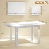  Razvlačivi blagovaonski stol 120-160 x 70 cm podesivi kuhinjski stol za 4-6 osoba MDF visokosjajna bijela | shoptok.hr