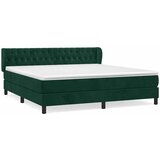 Krevet s oprugama i madracem tamnozeleni 180x200 cm baršunasti | shoptok.hr