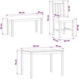 Blagovaonski set 4 kom. Crna Čvrsto Hrastovo Drvo | shoptok.hr