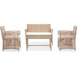 Maison Chic Seti vrtnega pohištva - Vrtna garnitura - Vrtni pohištvo set z blazinami 4-delna poli ratan bež, (21797441) | Shoptok.si