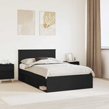  Krevetna konstrukcija Crna 135 x 190 cm Konstruirano drvo | shoptok.hr