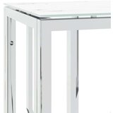  Konzolni stol srebrni 70 x 30 x 70 cm nehrđajući čelik i staklo | shoptok.hr