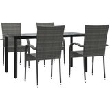  5-dijelni vrtni blagovaonski set od poliratana sivi Siva 160 cm table length | shoptok.hr