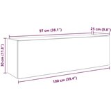vidaXL Kupaonski zidni ormarić crni 100x25x30 cm izrađeno drvo | shoptok.hr