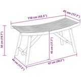  Vrtna klupa Prirodna 110 x 45 x 50 cm Bambus | shoptok.hr