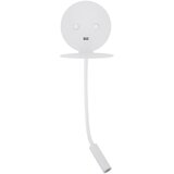 Nova Luce Bela aluminijasta LED stenska svetilka z upogljivo konstrukcijo/z USB priključkom Eclip – | Shoptok.si