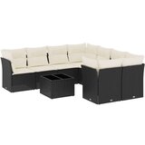  9-dijelni set vrtnih sofa s jastucima crni od poliratana | shoptok.hr