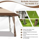  Gazebo paviljon sa mehanizmom 390x390cm Bež Slike