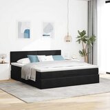  Otomanski krevet s madracem crni 180x200 cm baršunasti | shoptok.hr