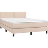  Krevet s oprugama i madrac cappuccino 140x200cm od umjetne kože | shoptok.hr