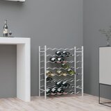 vidaXL Stalak za vino za 48 boca bijeli metalni Cijene