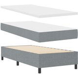 Box Spring Krevet s Madracem i Klupom Svijetlosivi 90x200 cm Tkanina | shoptok.hr