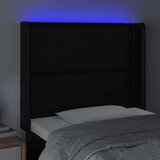  Posteljno vzglavje črno 93x16x118/128 cm umetno usnje, (20736827) | Shoptok.si