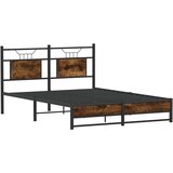  Posteljni okvir brez vzmetnice hrast 150x200 cm inženirski les, (21829486) | Shoptok.si
