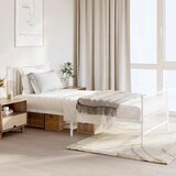  Metalni okvir kreveta uzglavlje i podnožje bijeli 90 x 200 cm | shoptok.hr