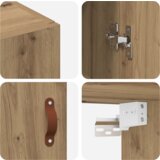  Stenska omara s polico Rjava 69,5 x 34 x 90 cm Konstruiran les | Shoptok.si