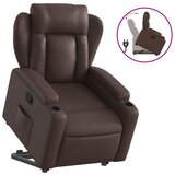 Maison Chic Naslanjač - Relax naslanjač s funkcijo vstajanja rjavo umetno usnje, (22040251) | Shoptok.si