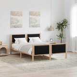  Krevetna konstrukcija s uzglavljem Crna 135 x 190 cm tkanina | shoptok.hr