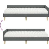  Kotni okvir postelje z matrico z vzmetnico 2 pcs Siva blago, (5000123400) | Shoptok.si