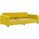 vidaXL Izvlečna dnevna postelja z vzmetnicami rumena 100x200 | Shoptok.si
