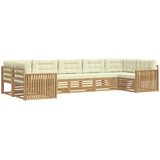  Set vanjskih sofa 7 kom. Bijela i krem Čvrsto drvo akacije 404 x 168,5 x 73 cm | shoptok.hr