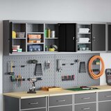  4-dijelni set ormar za alate i pegboard zidni montirani crni metal | shoptok.hr
