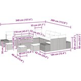  Sjedeća garnitura za vrt 14 kom. Crna poliratan 349 x 289 x 85 cm | Shoptok.si
