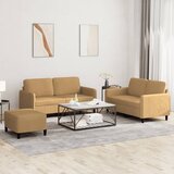 vidaXL Sedežna garnitura 3-delna rjav žamet | Shoptok.si