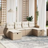 vidaXL 6-dijelni set vrtnih sofa s jastucima bež od poliratana | shoptok.hr