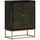  Komoda s 2 vrata crno-zlatna 55 x 30 x 75 cm masivno drvo manga | shoptok.hr