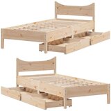 vidaXL Okvir kreveta s ladicama 75x190 cm od borovine | shoptok.hr