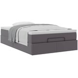  Otomanski okvir kreveta s madraca sivi 120x190cm umjetne kože | Eponuda.com